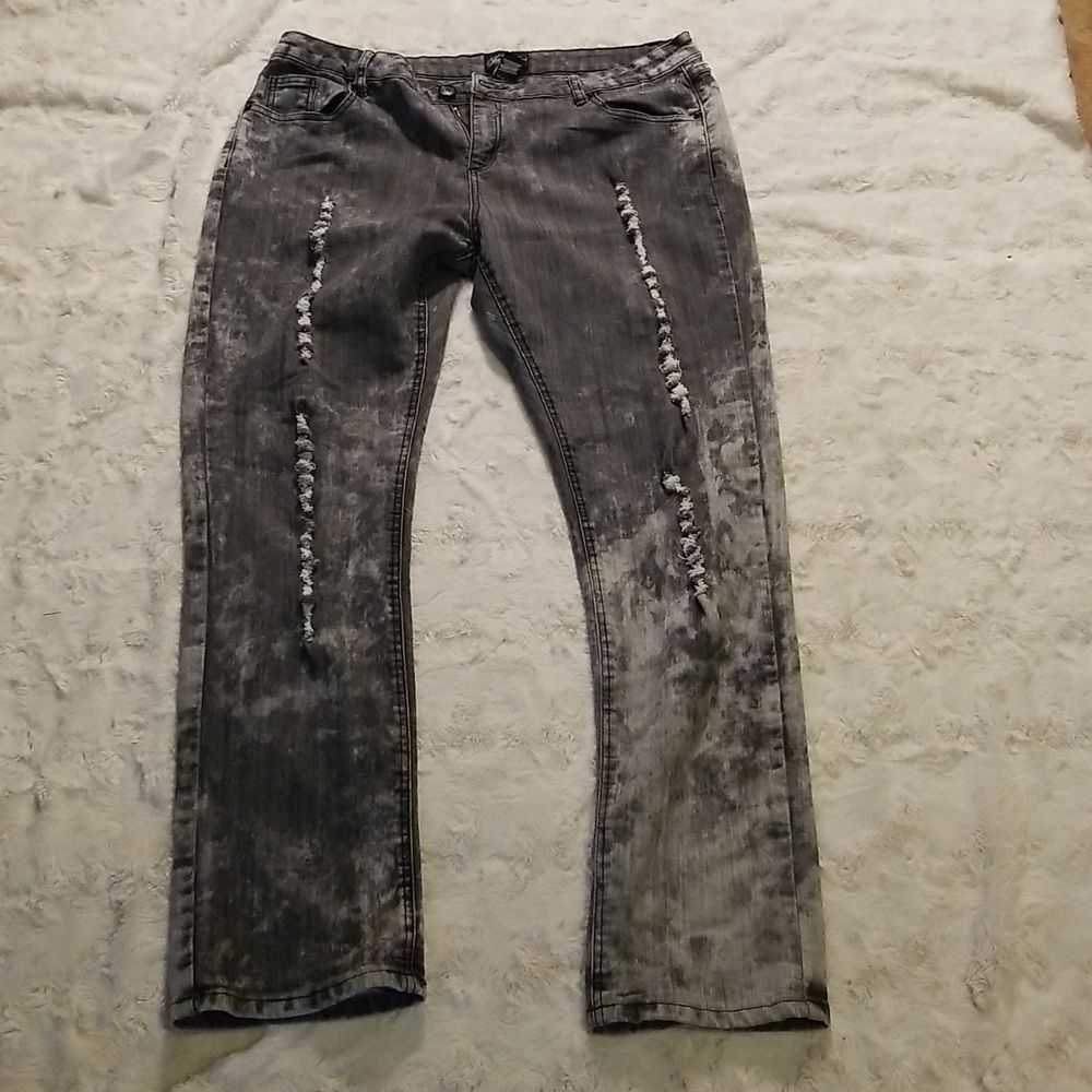 Jane Doe Distressed Denim Jeans Black Size 15